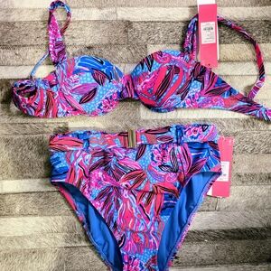 Vibrant Pink and Blue Bikini Set